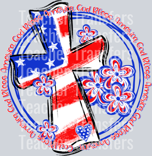 God Bless America Cross