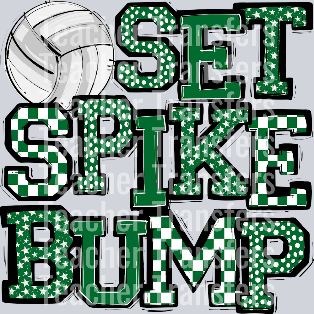 KELLY GREEN SET SPIKE BUMP