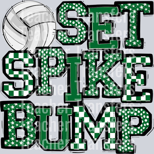 KELLY GREEN SET SPIKE BUMP