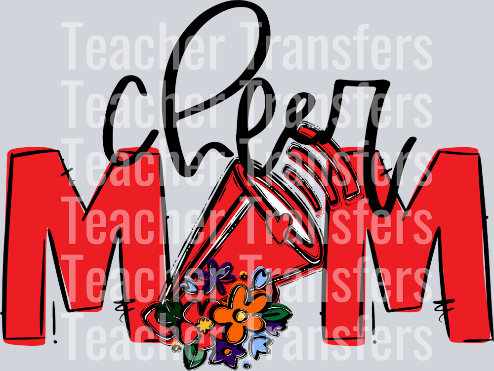 Cheer Mom Red Flower