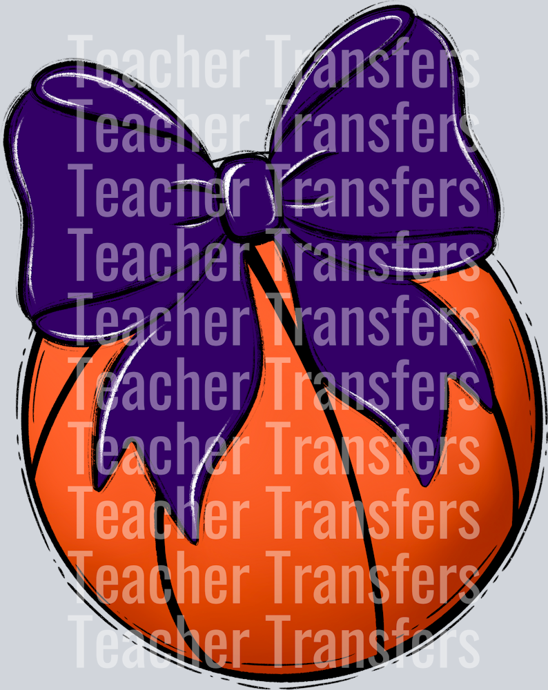 Bows and Balls Basketball Purple
