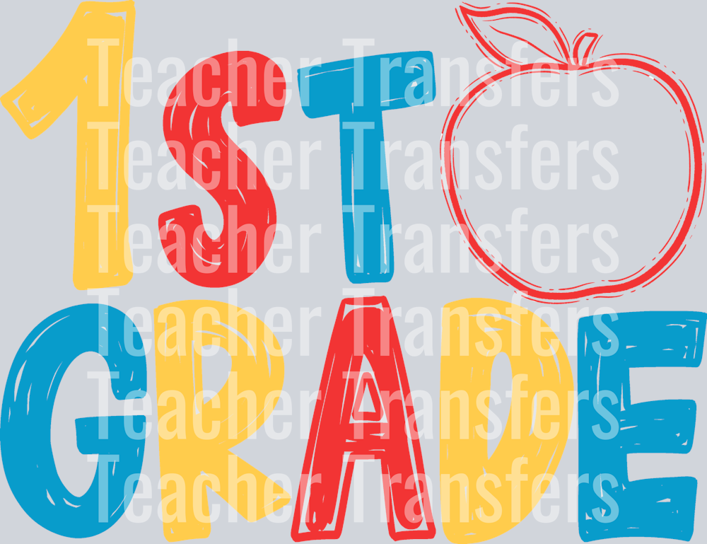 Back to School Apple Grade Level 1st COLOR