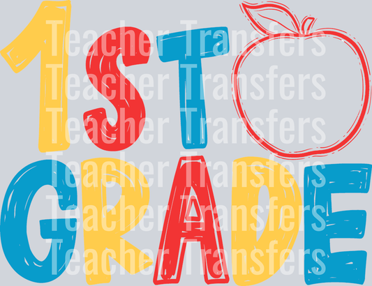 Back to School Apple Grade Level 1st COLOR