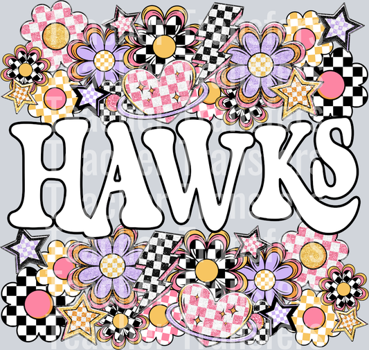 Funky Flowers Mascots HAWKS