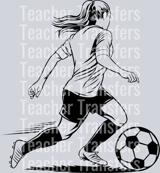 7. soccer girl outline