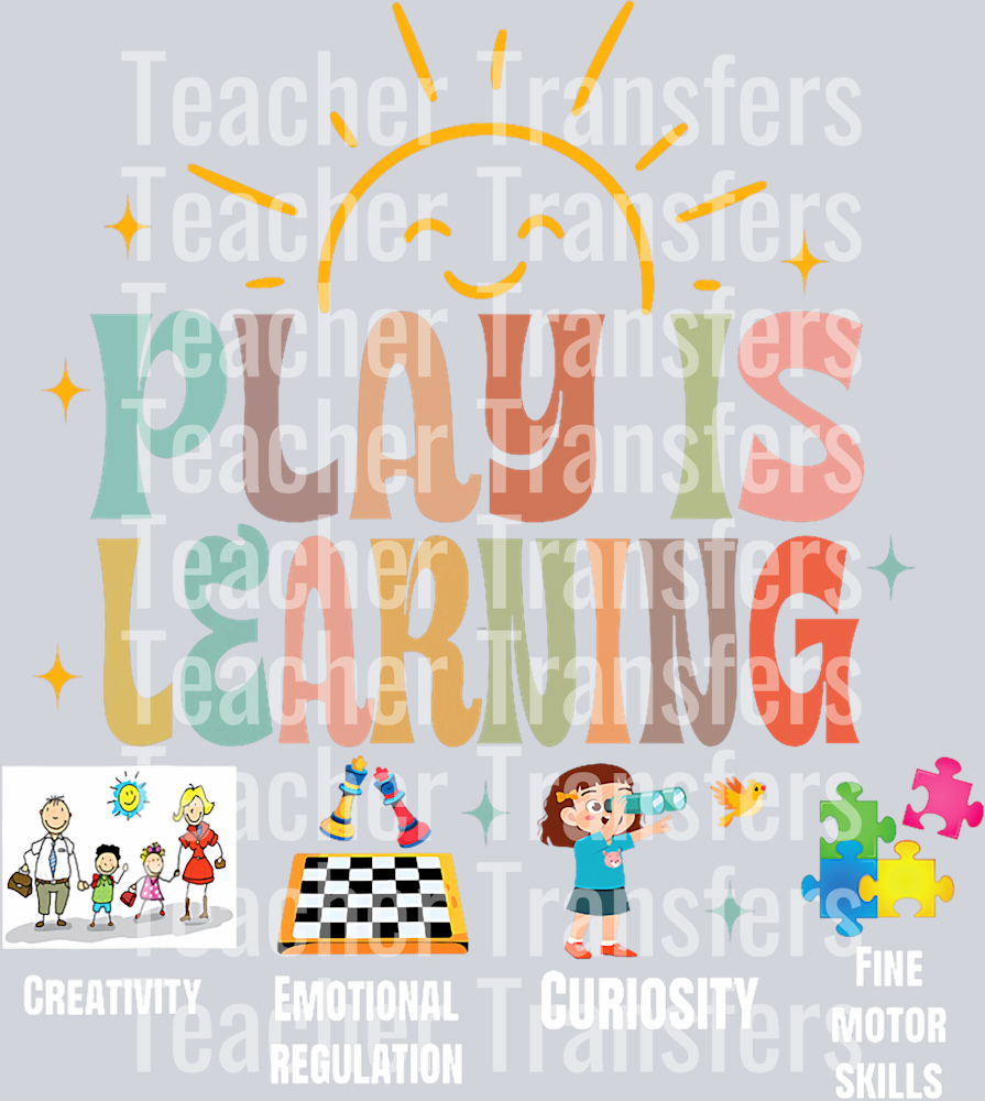 play is learning teacher retro teacher Preschool T-Shirt