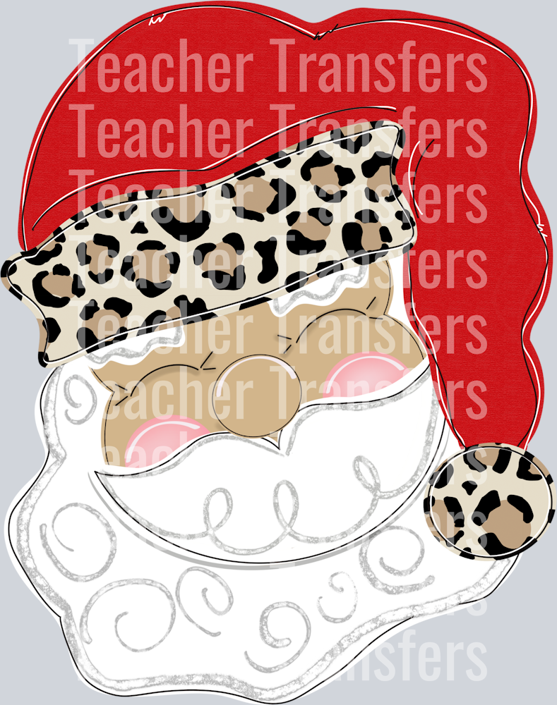 SANTA ORNAMENT RED HAT LEOPARD