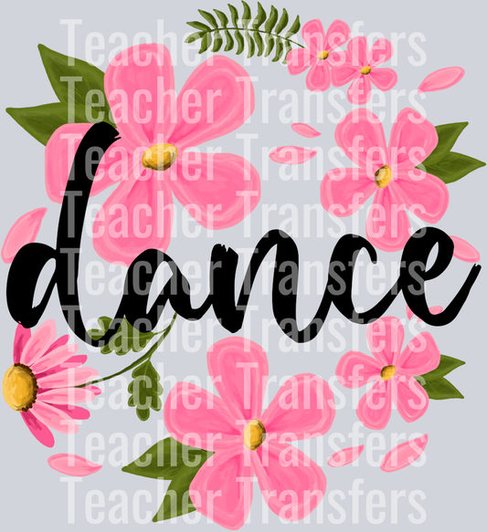 Dance - BLACK LETTERING Floral Background for Activities