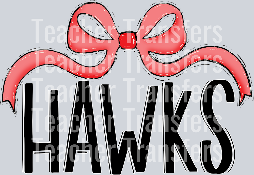BOW ZIPCODE HAWKS RED BLACK