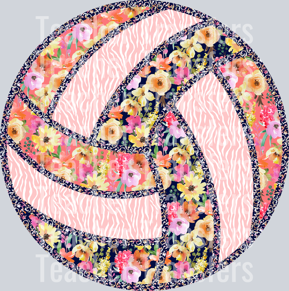 Navy Peach Patchwork Volleyball