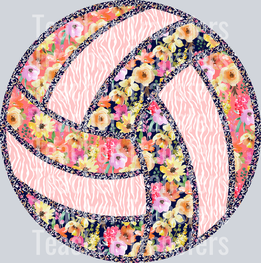 Navy Peach Patchwork Volleyball