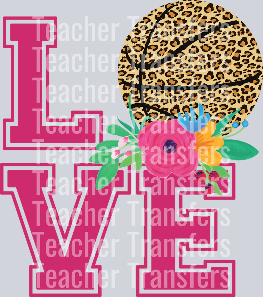 love basketball leopard flower