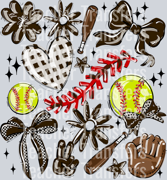 BROWN PLAY BALL COLLAGE SOFTBALL