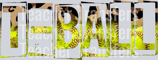 Grunge Sports Words  LEOPARD TBALL SOFTBALL