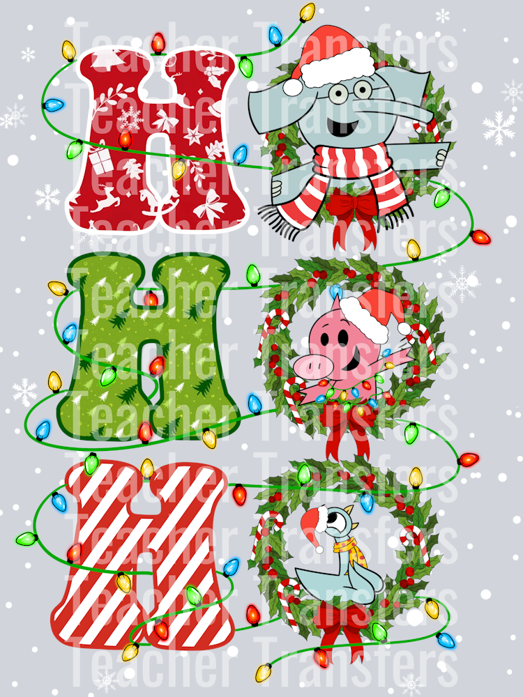 OR 17102024 NHUY Ho Ho Ho Elephant Piggie Mo Willem Christmas