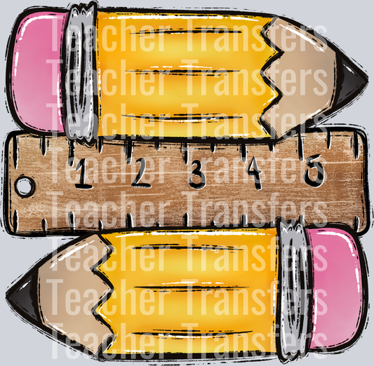 Stacked Pencils and Ruler