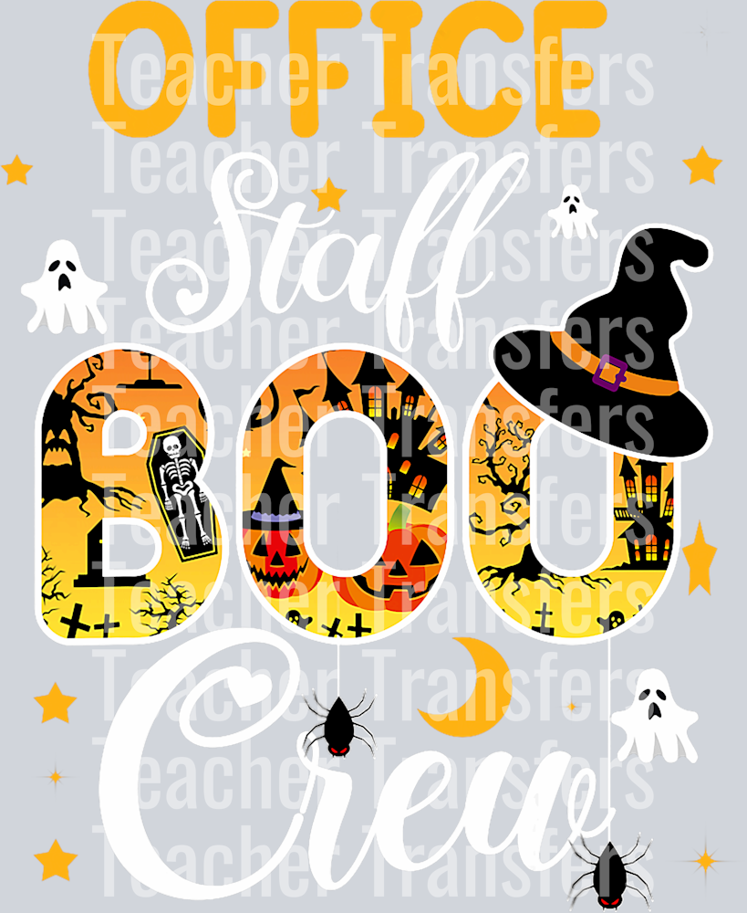 Office Staff Boo Crew Funny Halloween Matching Costume T-Shirt