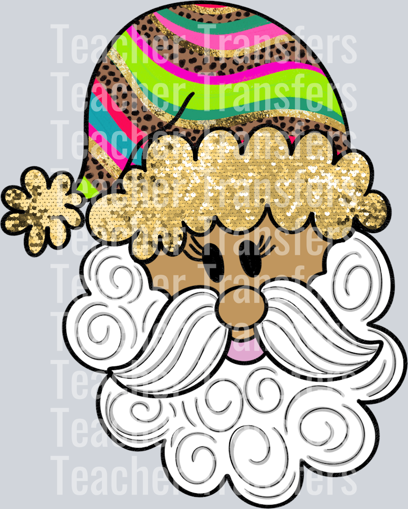 Color block and gold Santa