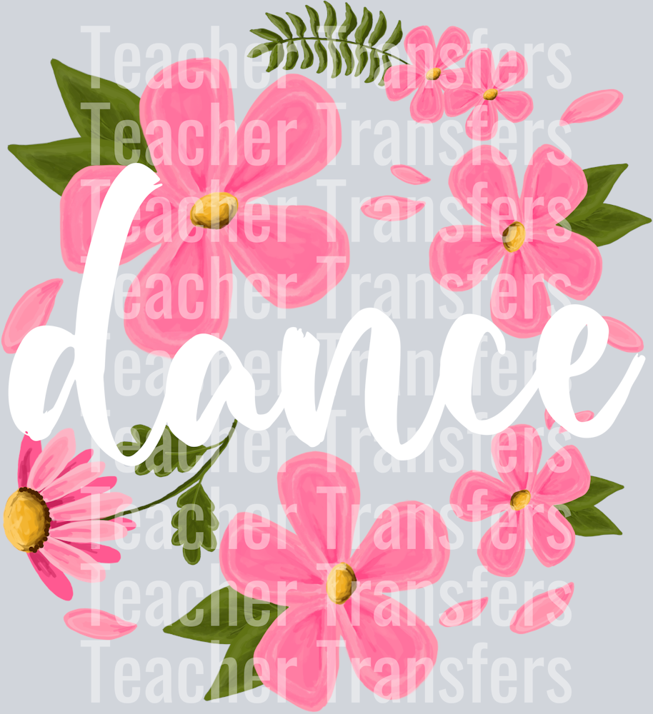Dance - WHITE LETTERING Floral Background for Activities