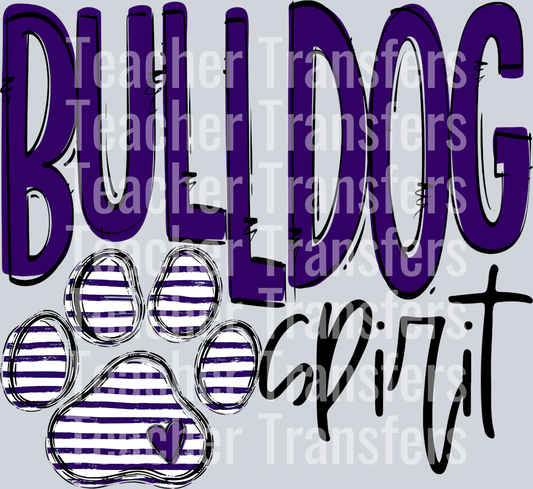 Team Go Spirit Bulldog Paw Purple
