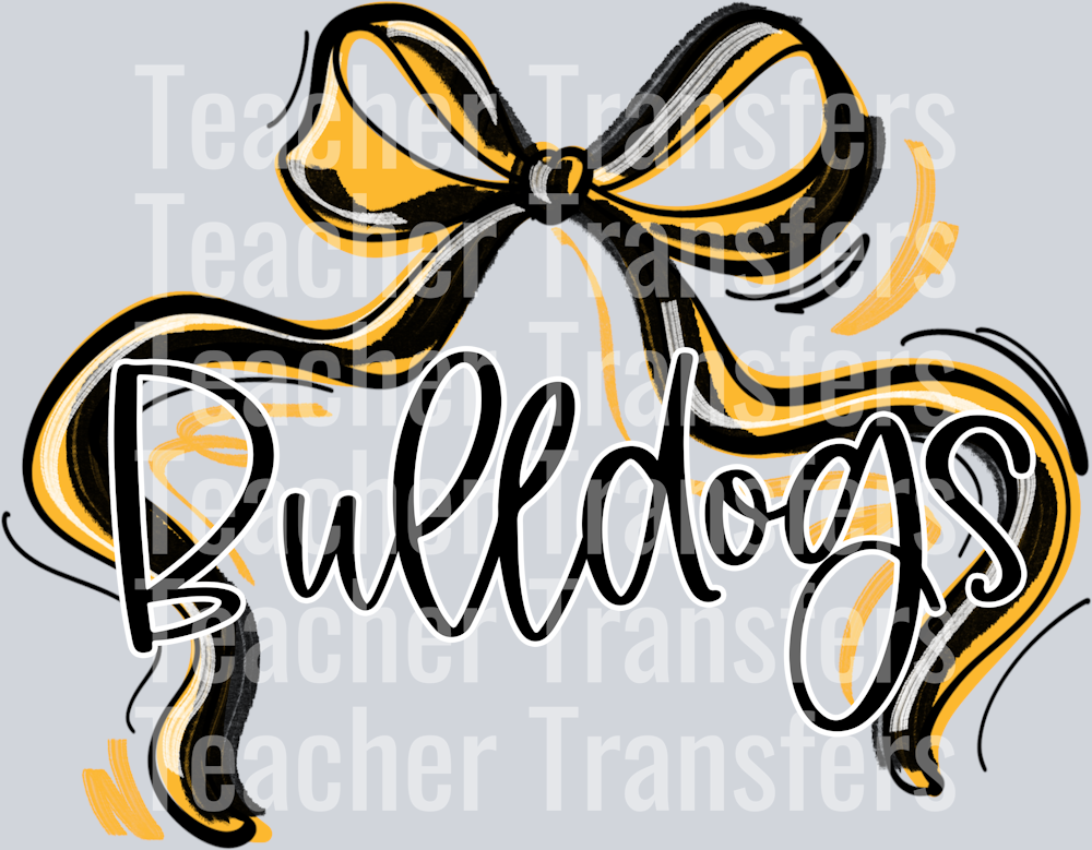 RIBBON SPORTS BOW BULLDOGS BLACK YELLOW
