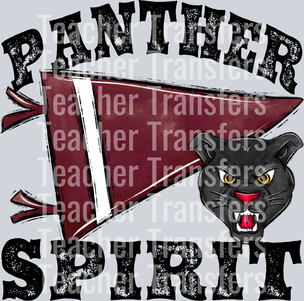 Pennant Mascots PANTHER Spirit Maroon