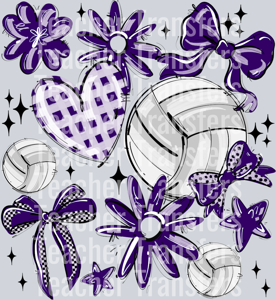 PURPLE PLAY BALL VOLLEYBALL COLLAGE