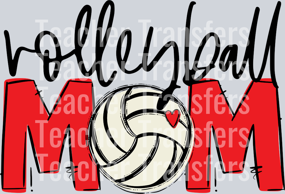 Volleyball Mom Red No Flowers