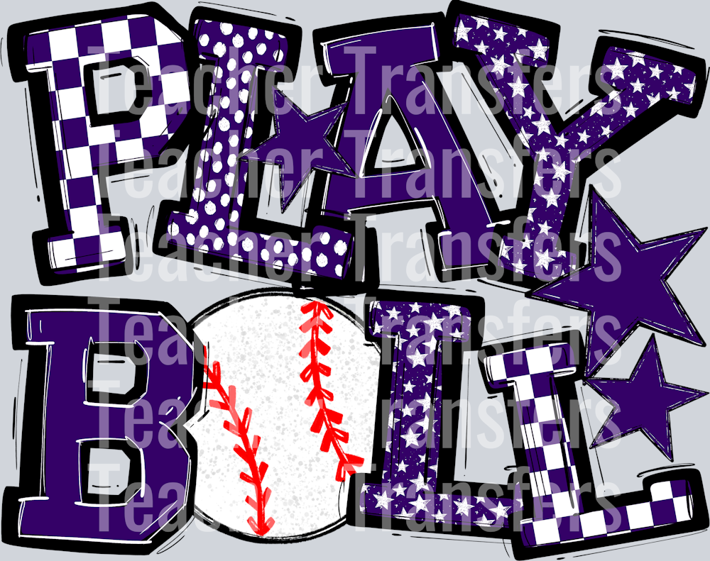 PURPLE PLAY BALL BASEBALL
