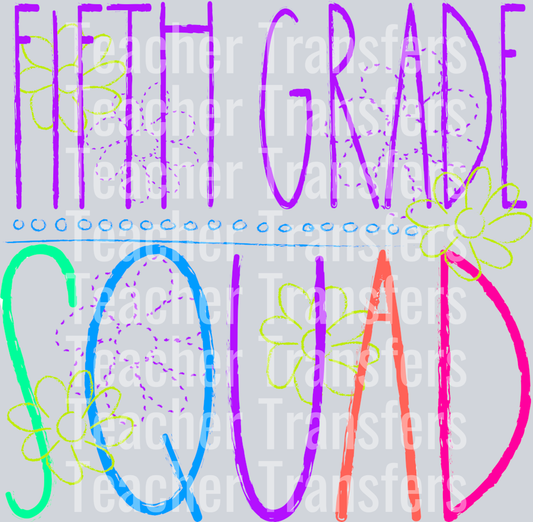 Chalkboard FIFTH GRADE Squad