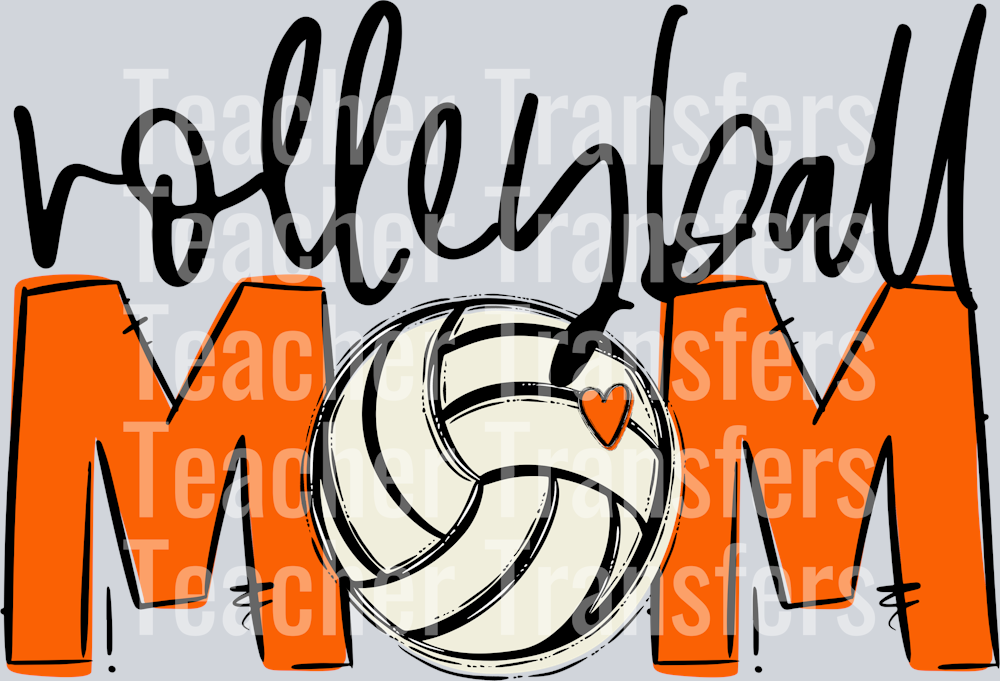 Volleyball Mom Orange No Flowers