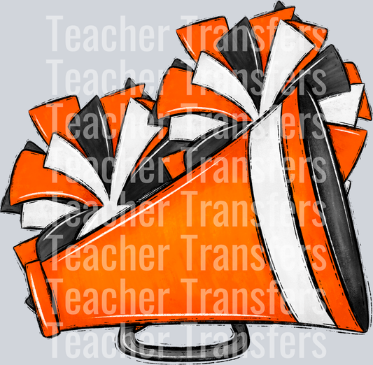 Cheer Poms and Megaphones ORANGE