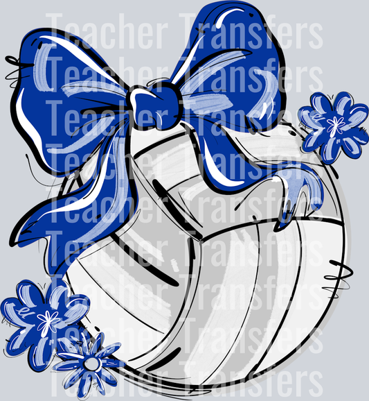 ROYAL PLAY BALL VOLLEYBALL BOW WITH FLOWERS