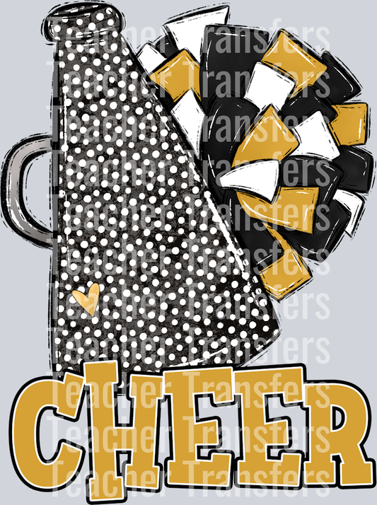 Cheer Black White Gold