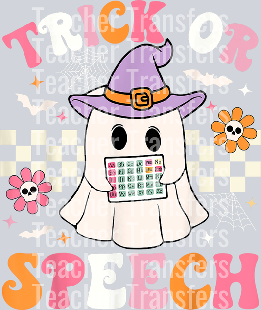 Trick or Speech Funny SLP Halloween Speech Therapy Halloween T-Shirt