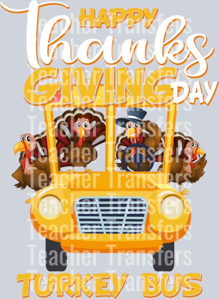 Happy Thanksgiving Fall Turkey Thankful School Bus Driver Long Sleeve T-Shirt (1)