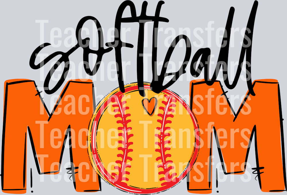 Softball Mom Orange No Flowers