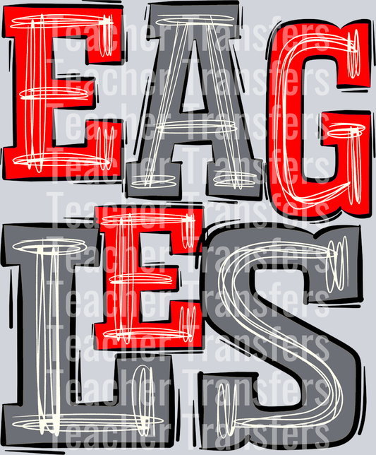 Eagles Red and Silver