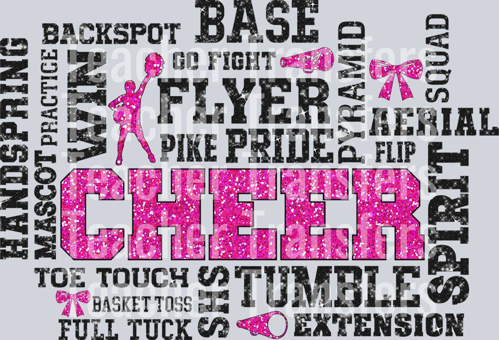 glitter cheer typography