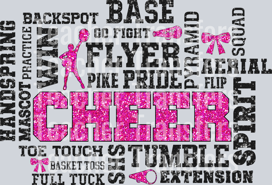 glitter cheer typography