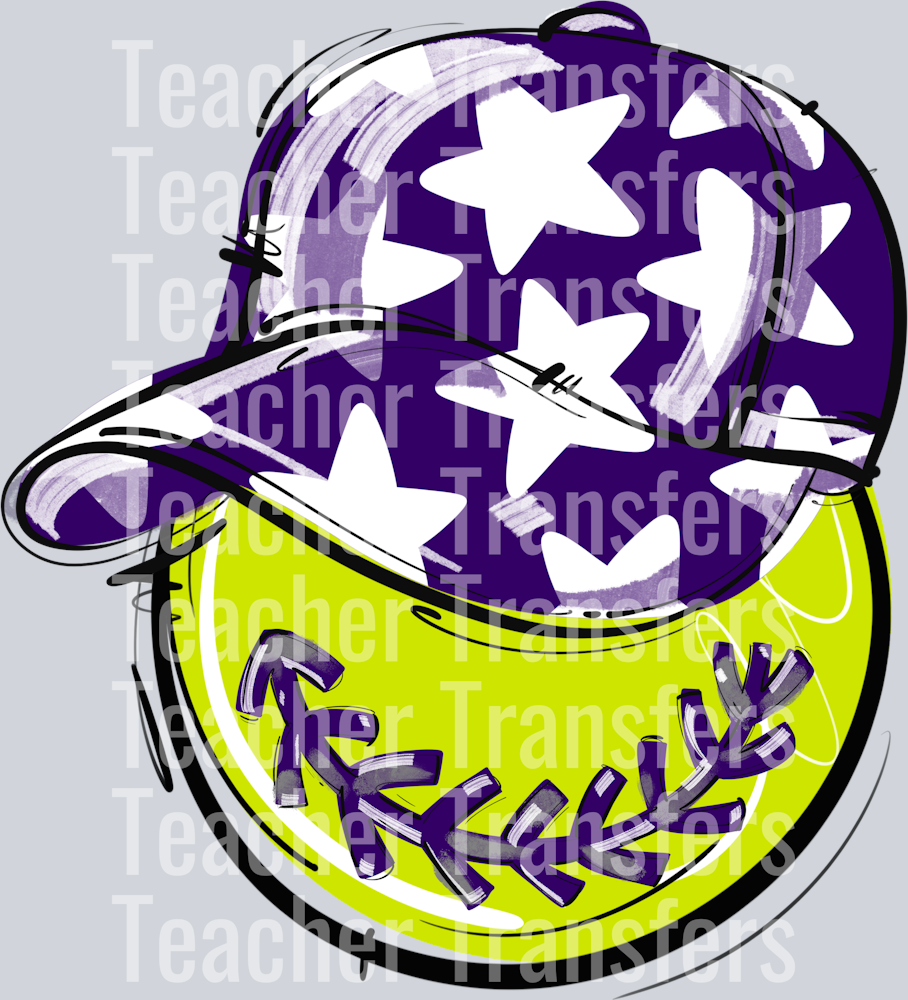 PURPLE PLAY BALL HAPPY FACE SOFTBALL