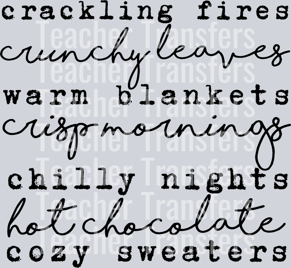 CRACKLING FIRES FALL WORDS