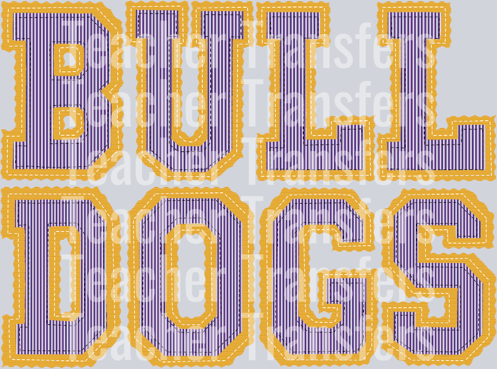 THE PREPSTER BULLDOGS PURPLE YELLOW