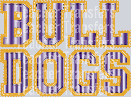 THE PREPSTER BULLDOGS PURPLE YELLOW