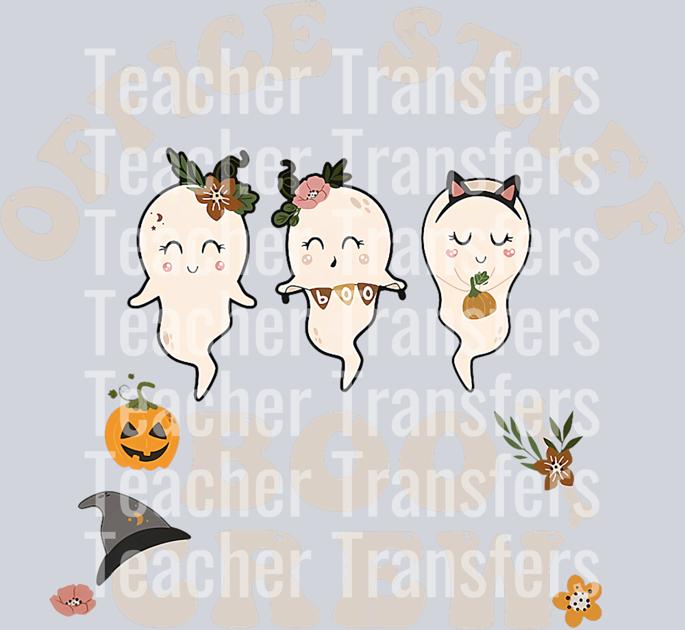 Halloween Office Staff Boo Crew Cute Ghost Fall Office Squad T-Shirt