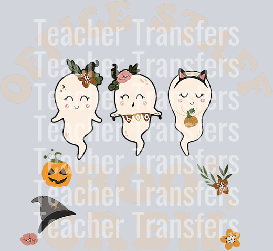 Halloween Office Staff Boo Crew Cute Ghost Fall Office Squad T-Shirt