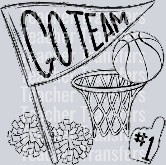 Basketball Go Team Solid Black