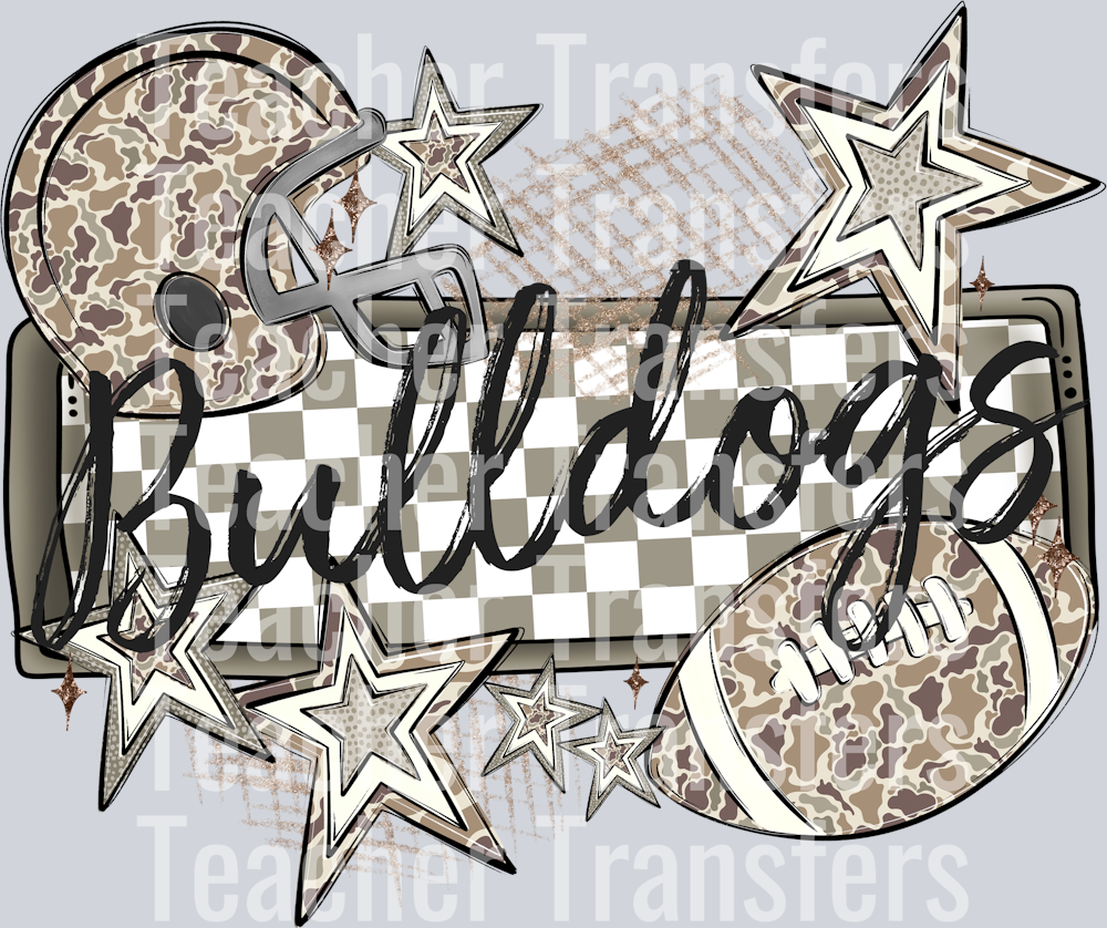 CAMO FOOTBALL NAME BULLDOGS