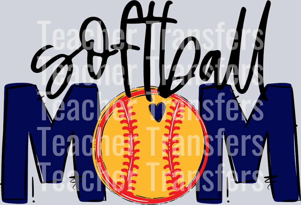 Softball Mom Navy Blue No Flowers