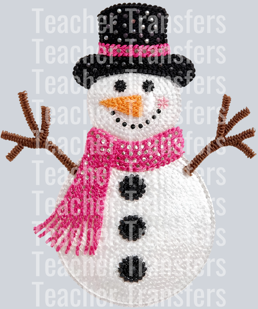 SNOWMAN FAUX EMBROIDERY